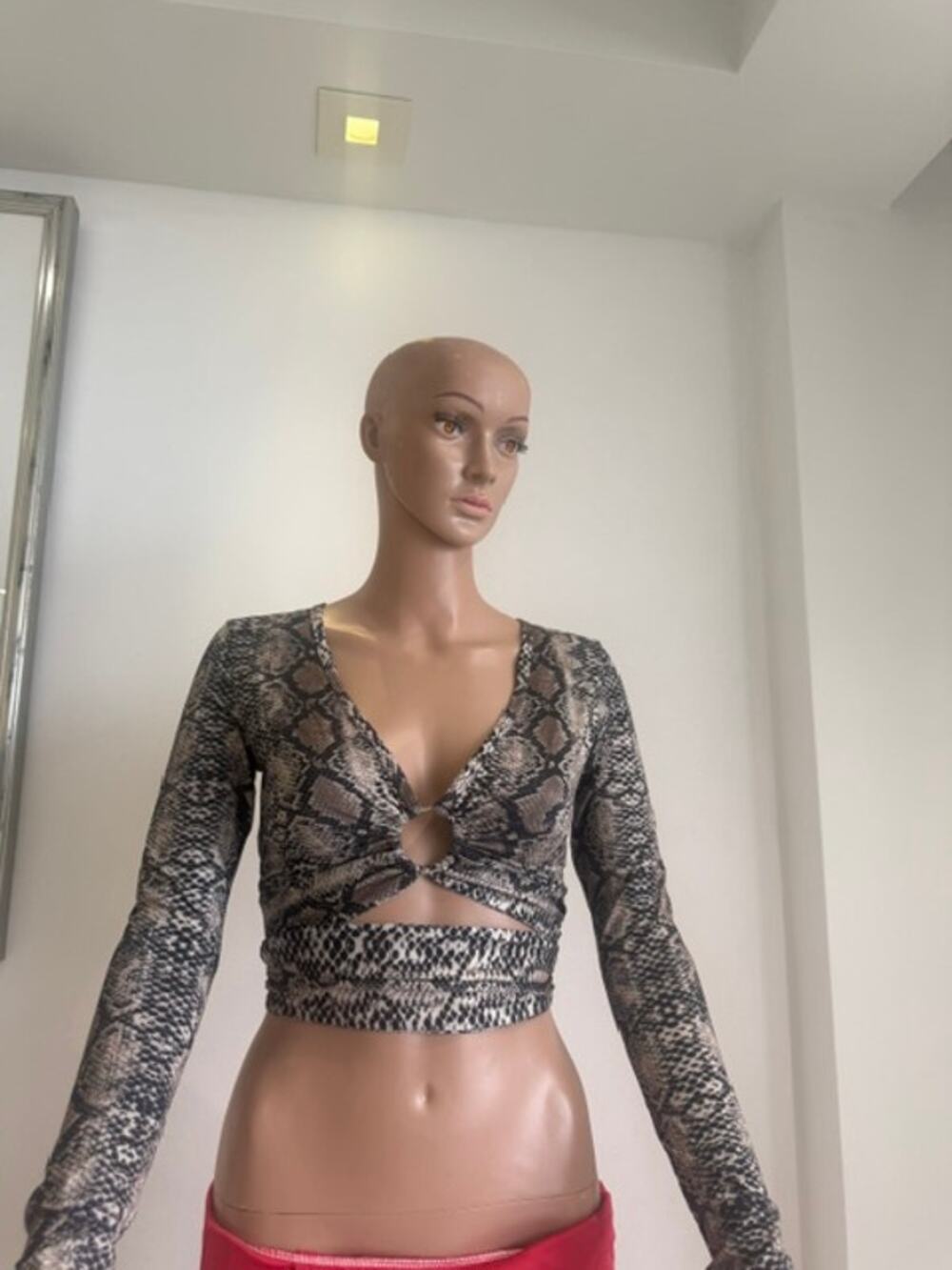 Snakeskin print crop top